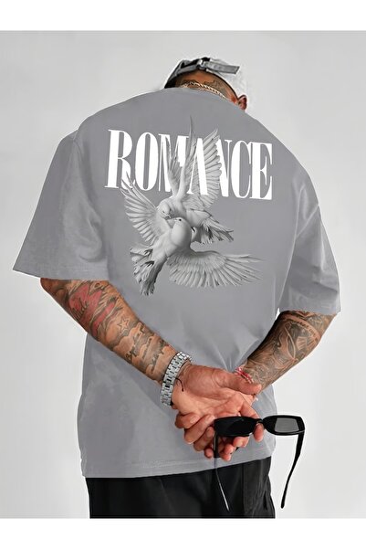 PAVRO Unisex Άνετο T-shirt με μικτό σχέδιο και στάμπα