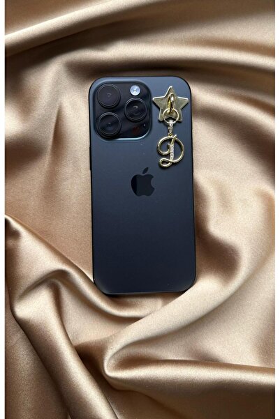 MonCheriAccessoire Gold Renk Kişiye Özel Harfli Telefon Charmı