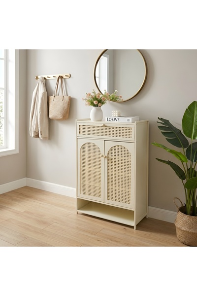 sharpdo Multi-tiered Shoe Cabinet for Entryway, Home Shoe Rack for Front Door