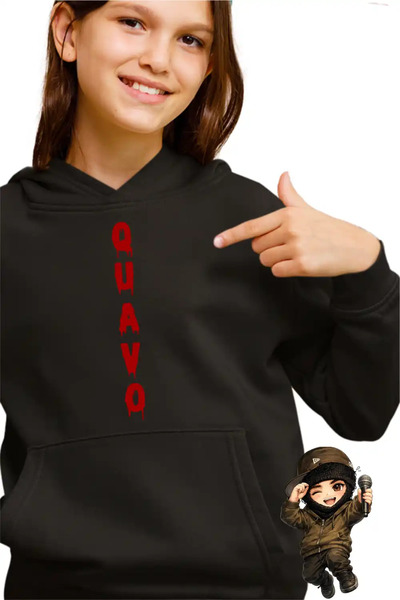 OEM Kids Girls' Quavo Stain Trap Hip Hop Hoodie