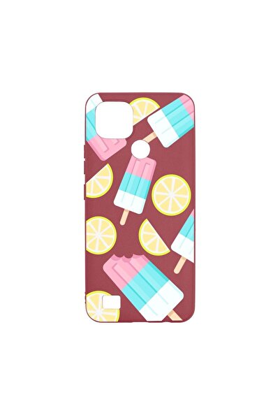bestcase Силиконов калъф, съвместим с Realme C21, Цвят  "Сладолед ", Устойчив...