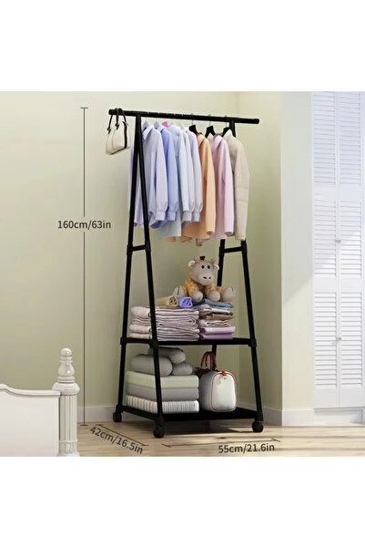 Choice black Multifunctional Move Coat Rack Stand Simple Clothes Hanger for H...