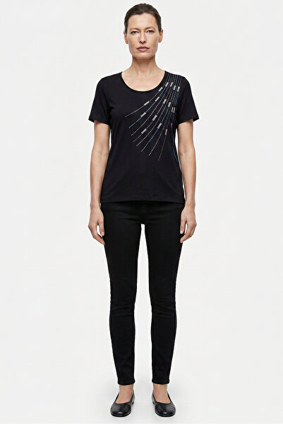 Sementa Tricou confortabil cu imprimeu aurit - Negru