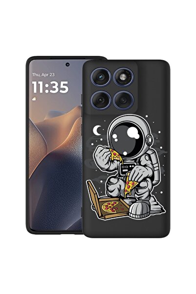 bestcase Калъф за Poco X6 5G с дизайн  "Астронавтска пица ", TPU матов ултра ...