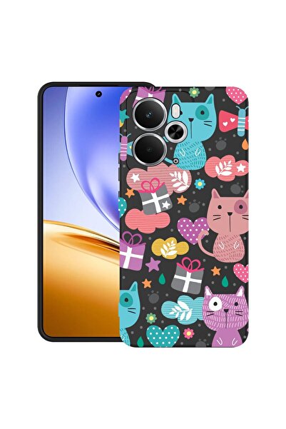 bestcase Ултра тънък TPU калъф, съвместим с Realme 14 5G, със сладък котешки ...