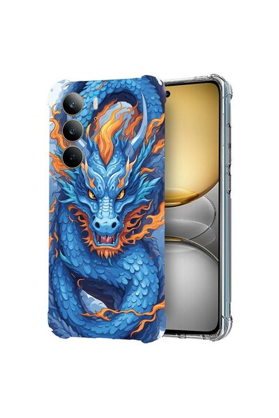 bestcase ¬Æ Husa pentru Realme 14x 5G, Anti Shock 1.5MM, Blue Dragon, Protect...