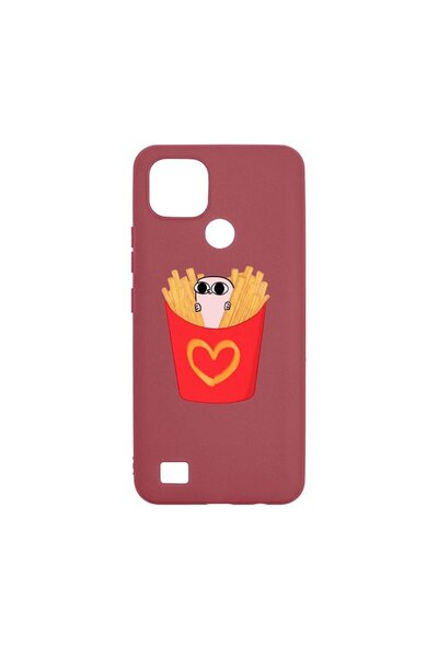 bestcase Husa Silicon, Compatibila Cu Realme C21, I Love Chips, rezistenta la...