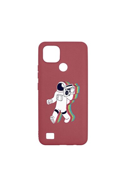 bestcase Силиконов калъф, съвместим с Realme C21, Walk On Moon, устойчив на и...