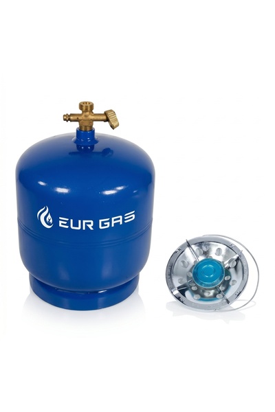 Bervas Butelie Voiaj EurGas 3kg 7.2L cu Arzator Inclus, Portabila, Camping, P...