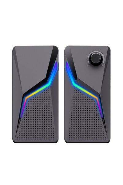 COOLHAWK RGB Desktop USB PC Speaker,Wired Stereo Sound Speaker for Computer N...