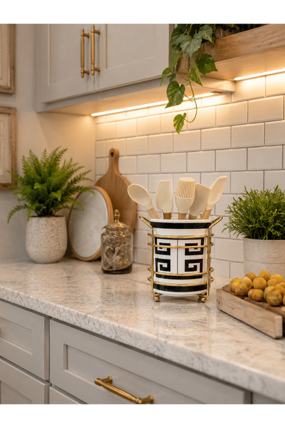 Bibo Home Kaşıklık Versa Desen Siyah Gold