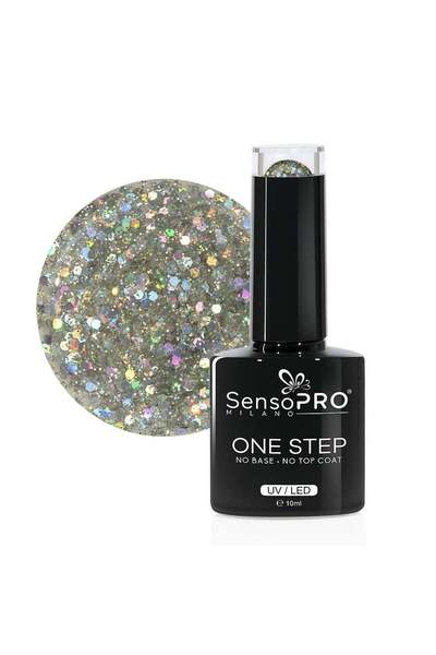 SensoPRO Milano Полуперманентен лак за нокти One Step 10мл цвят Сребърен - 02...