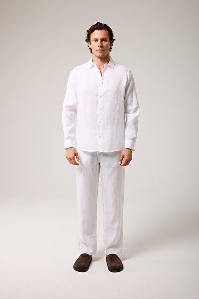 2512 Clothing بنطلون كتان مريح