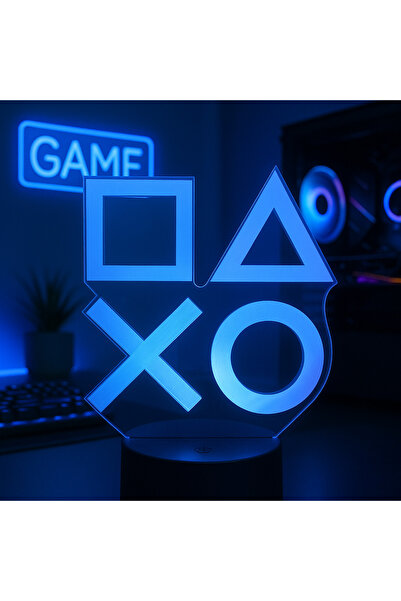 OEM Λάμπα LED 3D με σχέδιο PlayStation και 16 χρώματα & Τηλεχειριστήριο