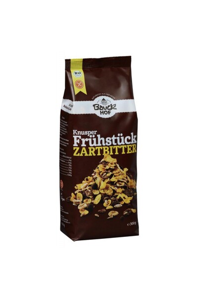 Bauckhof Muesli Bio Crocant cu Ciocolată Neagră Fără Gluten Bauck Hof 300 g