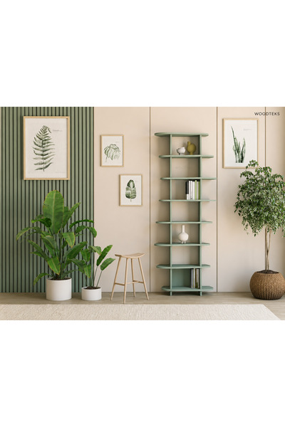 mywoodteks WOODTEKS- Modern Dalga Formlu Kitaplık - Modern kitaplık