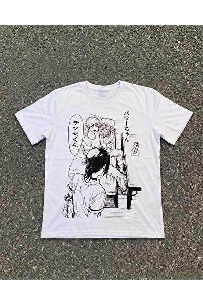 Toum Tricou oversize unisex cu imprimeu Anime Chainsaw Man