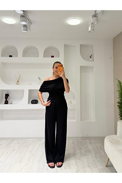 Trendingsize Cupral Low Shoulder Bat Sleeve Women's Set