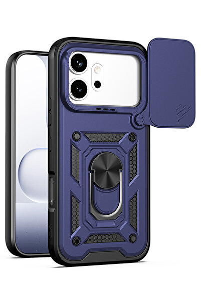 Nezih Case Honor 600 / Honor 600 Pro Uyumlu Magnetik Standlı Kamera Korumalı ...