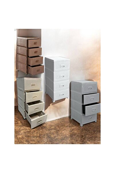 OEM Plastic storage cabinet MDSALE Rattan type Multicolor with 4 drawers 47x3...