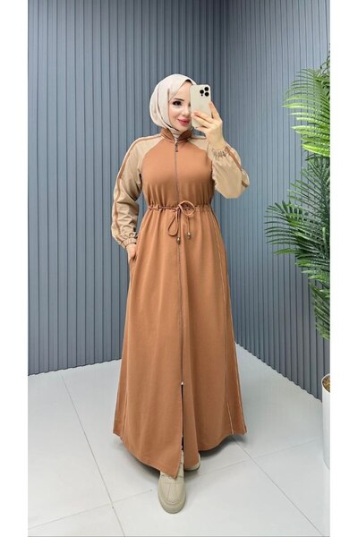 moda4b Women's Sports Dress Two Yarns Zippered Lace-Up Long Casual Design N-0...