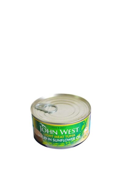 JOHN WEST جي دبليو تونة بيضاء اللحم معلبة في زيت دوار الشمس 170 جرام