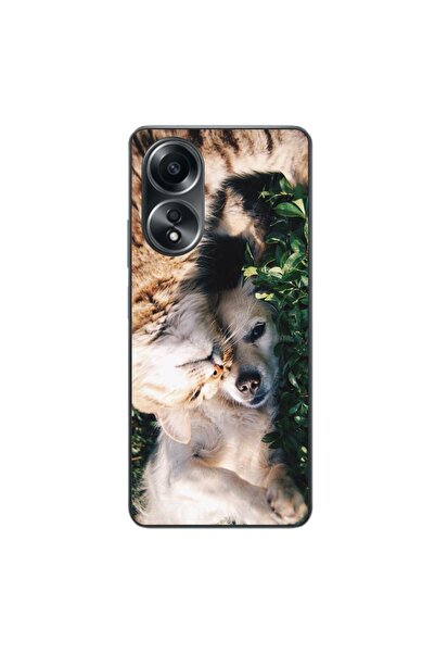 OEM Husa compatibila cu Oppo A58 4G Silicon Gel Tpu Model Caine si Pisica
