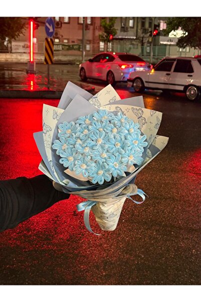istanbul çiçekçilik ŞÖNİL 21'Lİ LEDLİ PAPATYA BUKETİ