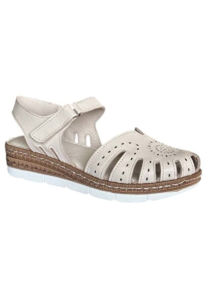 CEX 26Y Nbl07 Cream Women's Genuine Leather Daily Sandals