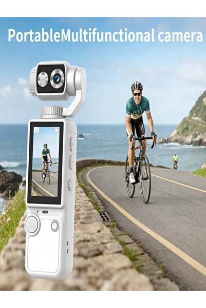 Genrics AASHZ 4K Handheld Gimbal Camera Mini Vlog Camera, 3 Axis Stabilizer Video Camera with Rotating Lens, Portable Pocket Camera with Screen for making Travel Vlogging Recording !