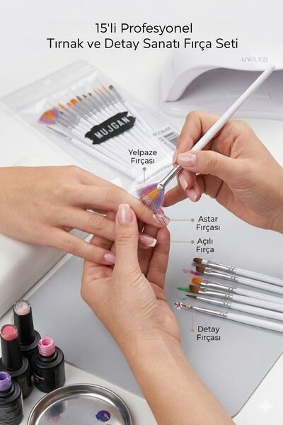 monalisatoka 15'li Profesyonel Nail Art ve Detay Fırça Seti – Tırnak Süsleme ...
