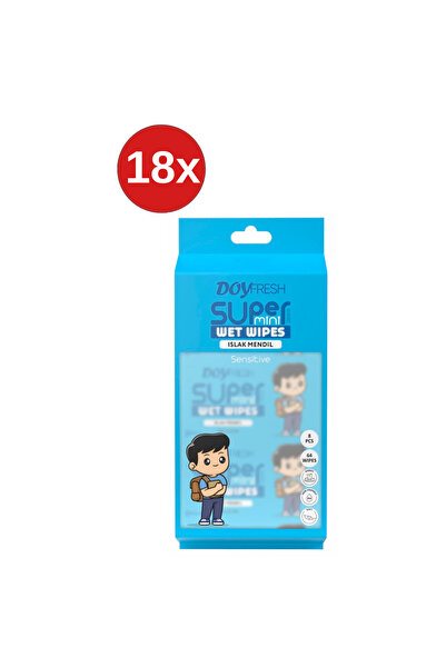 DOYFRESh 18x Șervețele umede de buzunar MINI ALBASTRE 8x8 bucăți