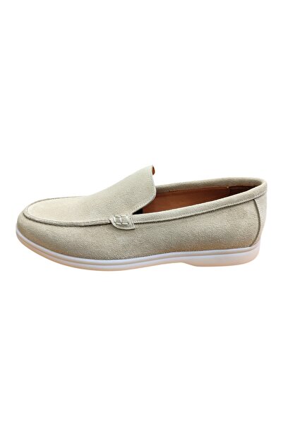 King Shoes حذاء باليرينا من جلد الغزال باللون البيج
