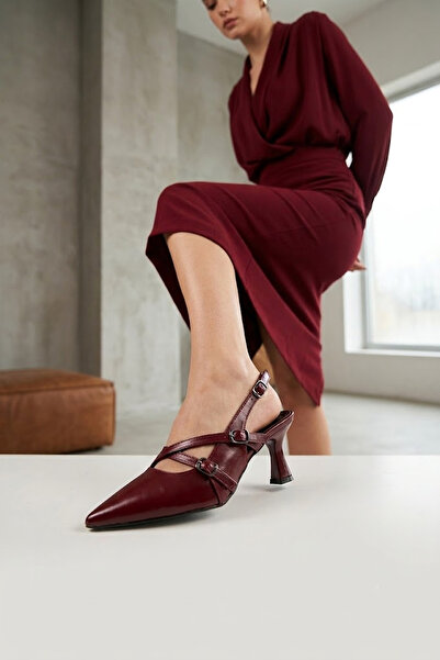 Solly T1080 Mg Burgundy Heeled Women's Shoes