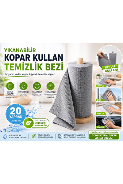 Ekostem (20 LISTOVA) Krpa za čišćenje od mikrovlakana sive boje, otporna na m...