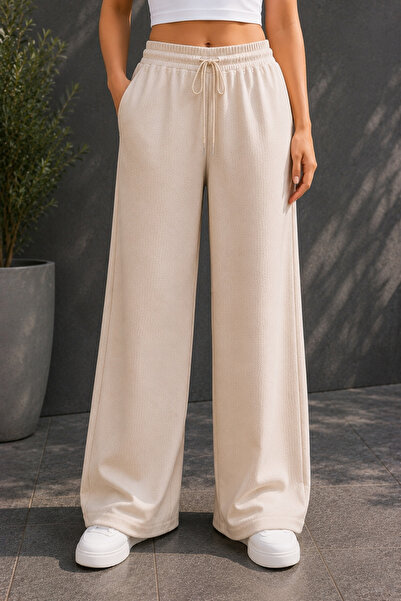 CEDY DENIM High Waist Palazzo Trousers Synthetic Fabric Flowy Wide Leg C652-B...