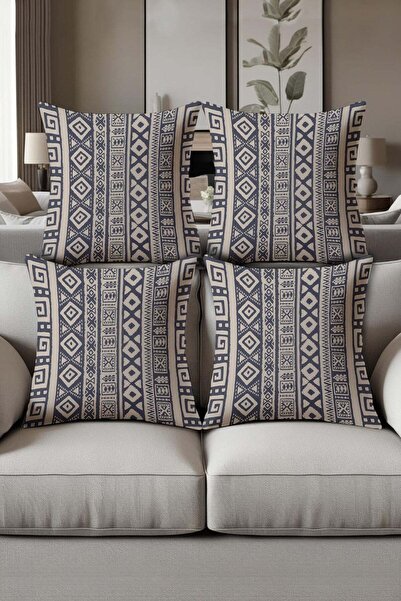 Dolce Mariee Digital Printed Soft Textured 4-Piece Throw Pillow Cover Set Krl...