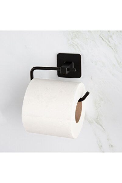 Lilasso Siyah Yapışkanlı Tuvalet Kağıtlığı Wc Kağıtlık Tuvalet Kağıdı Askısı