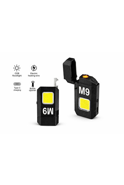 hey Mini Lanternă LED Reîncărcabilă M9 6W COB, cu Brichetă Electrică și Desch...