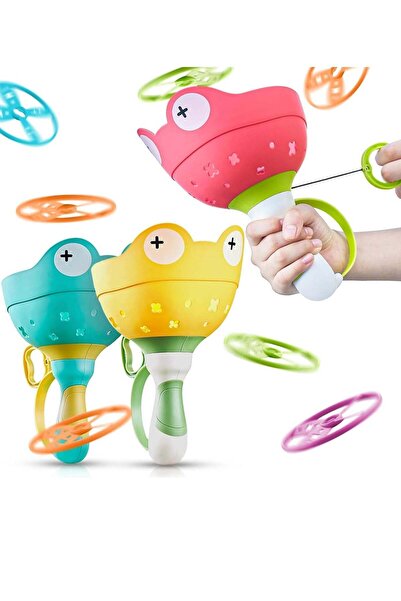 Arabest Outdoor Manual Capture Catching Game,Flying Disc Frog Launcher Toy fo...
