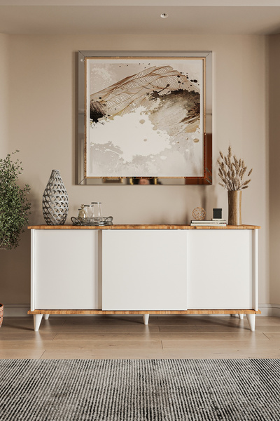 TUMBLERA Fabula Konsol Modern Sürgülü Kapaklı Salon Yemek Odası Büfe 170 cm