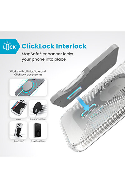 Speck Presidio Perfect-Clear Grip ClickLock & MagSafe - Husă iPhone 16 Pro Ma...