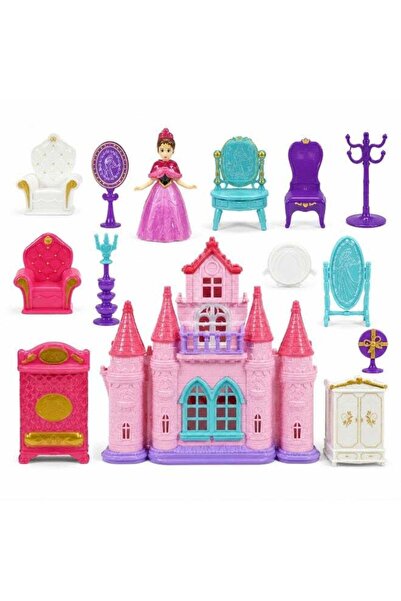 DreamHomes Princess Castle Playset with Doll and Furniture Accessories – Pink...