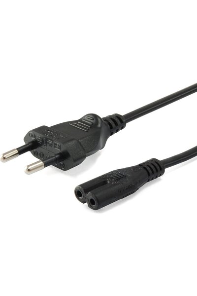 EQUIP Stromkabel 2pin Euro ->C7 St/Bu schwarz 3.00m PVC Polybeutel
