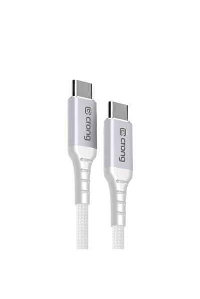 Crong Armor Link - Cablu 60W PD 3A USB-C la USB-C 150cm (bia≈Çy)