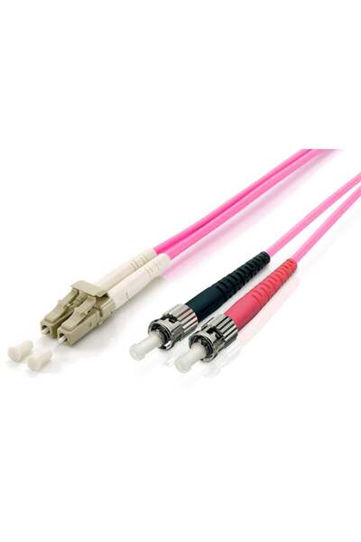 EQUIP Cablu patch LC->ST 2.00m Multimod Duplex OM4 violet, în pungă de plastic