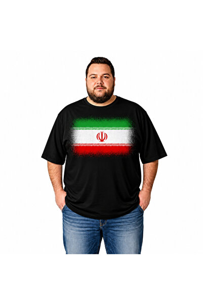 sngl Men's Large Size Short Sleeve Iran Flag Printed T-Shirt 3XL 4XL 5XL 6XL ...