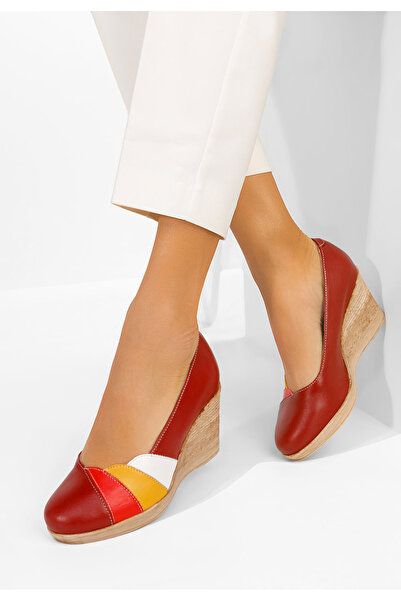B T Shoes Iryela red platform shoes
