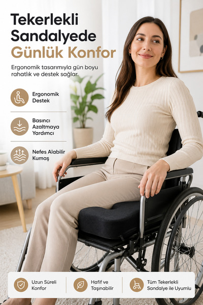 EpiRelax Ortopedik Oturma Minderi Visco Kuyruk Sokumu Destekli Konfor Minderi