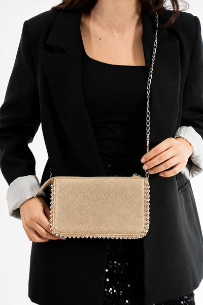 Zealous Glittery Mini Beaded Bag